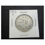 1946 S Silver Walking Liberty Half Dollar