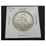 1946 S Silver Walking Liberty Half Dollar