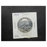 1958 Silver Franklin Half Dollar