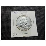 1958 Silver Franklin Half Dollar