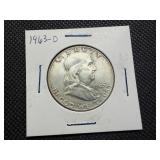 1963 D Silver Franklin Half Dollar