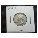 1961 D Silver Washington Quarter