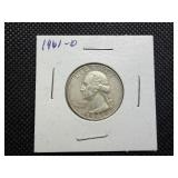 1961 D Silver Washington Quarter