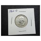 1962 D Silver Washington Quarter