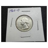 1962 D Silver Washington Quarter