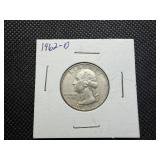 1962 D Silver Washington Quarter