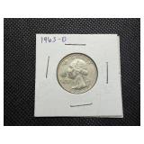 1963 D Silver Washington Quarter