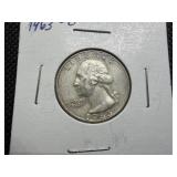 1963 D Silver Washington Quarter