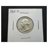 1964 D Silver Washington Quarter