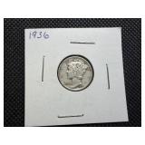 1936 Silver Mercury Dime