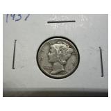 1937 Silver Mercury Dime