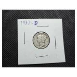 1937 D Silver Mercury Dime