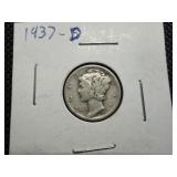 1937 D Silver Mercury Dime