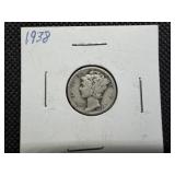 1938 Silver Mercury Dime