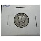 1938 Silver Mercury Dime