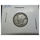 1939 Silver Mercury Dime