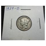 1939 D Silver Mercury Dime