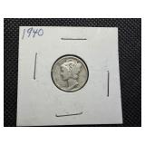 1940 Silver Mercury Dime