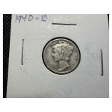 1940 D Silver Mercury Dime