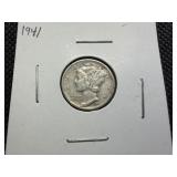 1941 Silver Mercury Dime