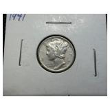 1941 Silver Mercury Dime