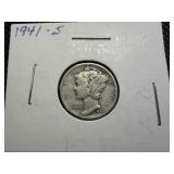 1941 S Silver Mercury Dime