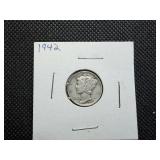 1942 Silver Mercury Dime