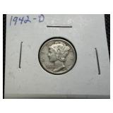 1942 D Silver Mercury Dime