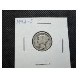 1942 S Silver Mercury Dime