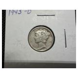 1943 D Silver Mercury Dime