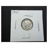 1945 Silver Mercury Dime