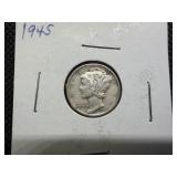 1945 Silver Mercury Dime