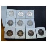 10 Kennedy Half Dollars - Very Nice Condition 1980 S, 1981 S, 1982 S, 1983 S, 1984 S, 1985 S, 1986 S, 1987 S, 1988 S, 1989 S