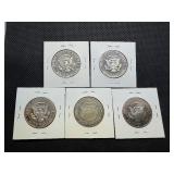 5 Kennedy Half Dollars - Very Nice Condition 1981 S, 1983 S, 1985 S, 1989 S, 1992 S