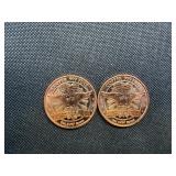 Two Copper 1 oz Rounds Panda Design