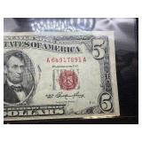 1953 Series Red Seal $5 Bill