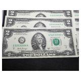 Ten Sequential $2 Bills