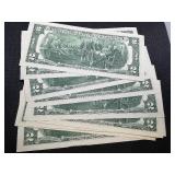 Ten Sequential $2 Bills