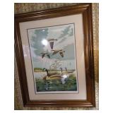 Framed, Signed, & Numbered Larry Toschik Print "Flying Geese" 1977