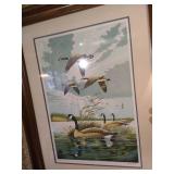 Framed, Signed, & Numbered Larry Toschik Print "Flying Geese" 1977