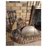 Fireplace Poker & Log Holder Set with Glove