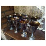 (8) 7" Tall Silver-Plated Goblets Made in Spain