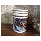 Terry Redlin Lidded Jar & Silver-Painted Seashells