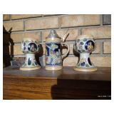 (2) Vintage German Goblets & (1) Small Stein