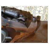 Metal Cannon on Wooden Base - 11" Wide