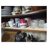 Shelf of Mugs, Ramekins, & Small Bowls
