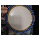 Shelf of Stoneware - Mikasa Blue Hill Plates & Cups & Other Mugs & Bowls