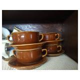 Shelf of Stoneware - Mikasa Blue Hill Plates & Cups & Other Mugs & Bowls