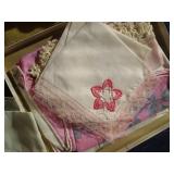 Scarves, Long Gold Gloves, & Vintage Handkerchiefs