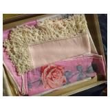 Scarves, Long Gold Gloves, & Vintage Handkerchiefs